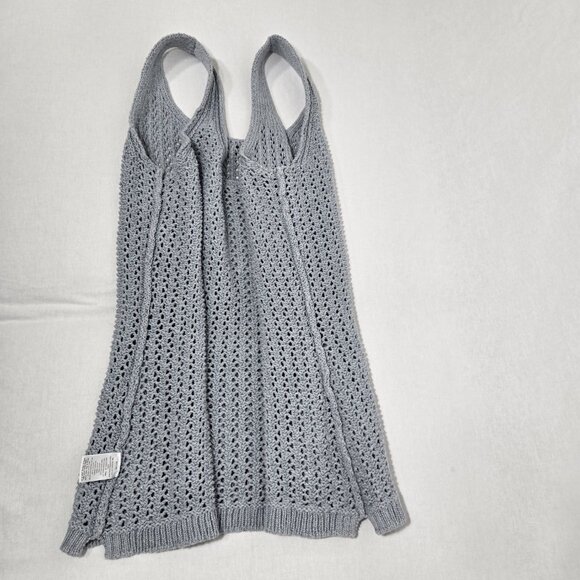 TOAD&CO Gray Recycled Denim Stretchy Crochet Semi-Sheer Tank Top Women's Size M. - Picture 10 of 17